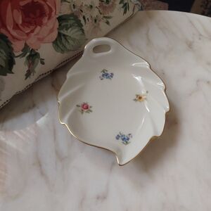 Vintage Pickard Relish Tray, 1940s Gold-trimmed Porcelain